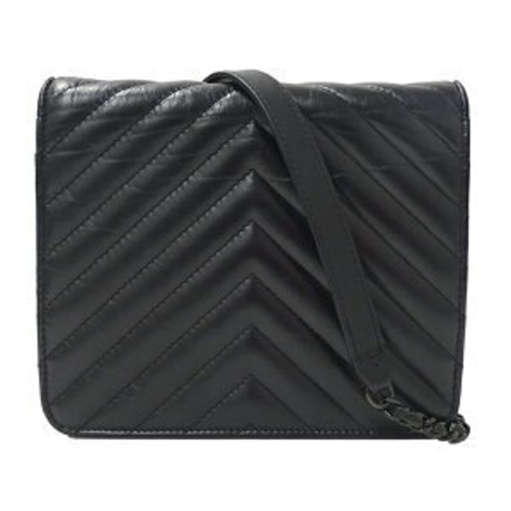 Chanel black V bag hardware stitch shoulder lambskin